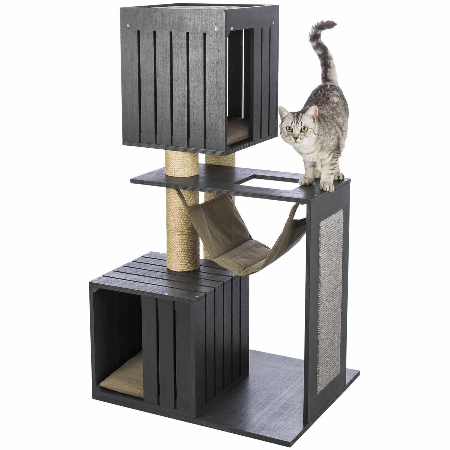 Grebalica Kućica Be Nordic Freia 123cm antracit, sa visećom mrežom - petcorner