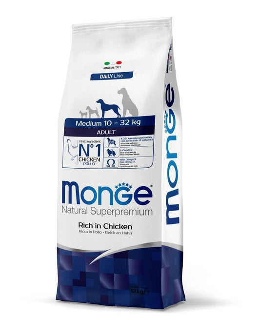 Monge Adult Medium Piletina za Odrasle Pse Srednjih Rasa 12kg - petcorner
