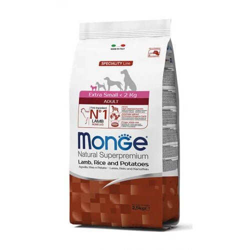 Monge Extra Small Adult Jagnjetina, Pirinač i Krompir 2.5kg - petcorner