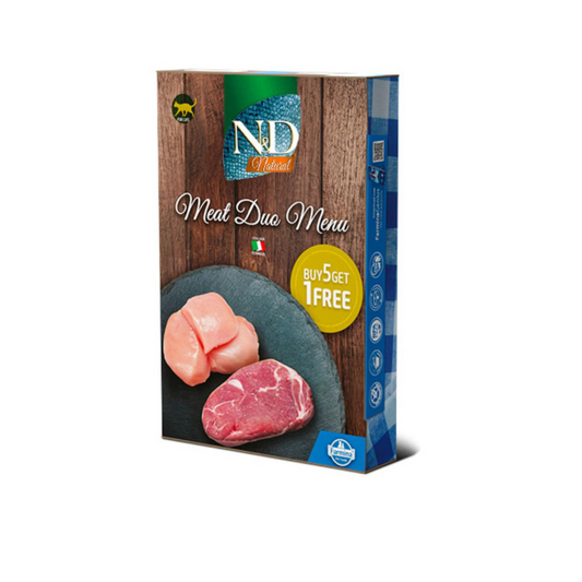 N&D Natural Meat Duo set piletina i jagnjetina za mačke 6x70g

