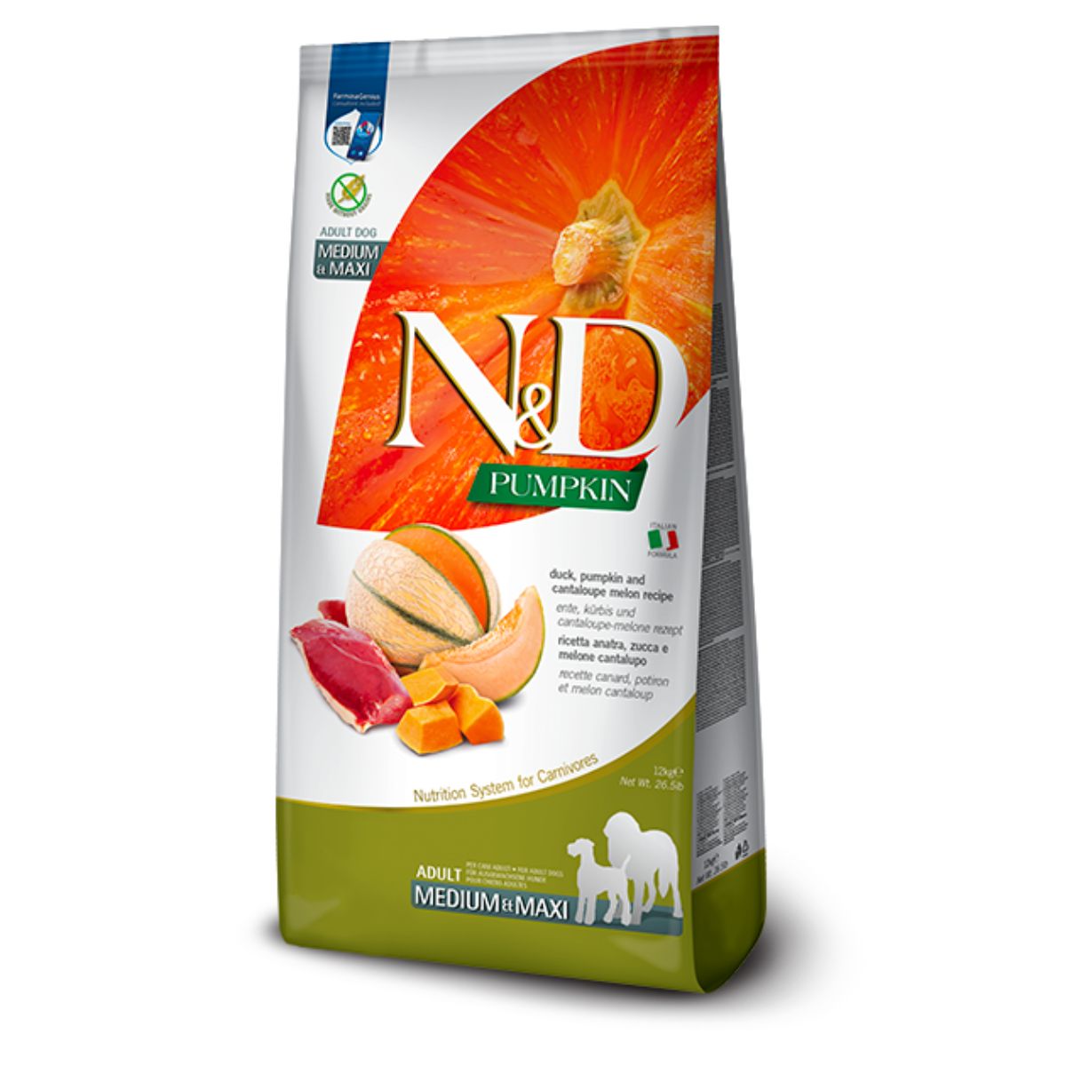 N&D Pumpkin pačetina i dinja granule za velike pse