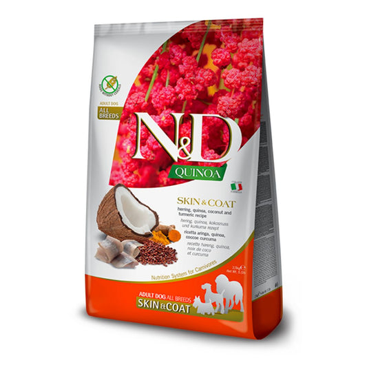 N&D Quinoa Skin & Coat haringa i kokos granule za pse
