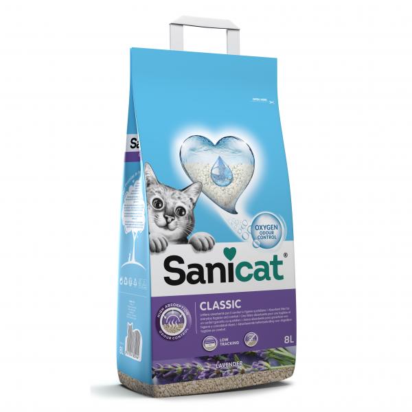 Sanicat Classic Lavender negrudvajući posip za mačke 8L