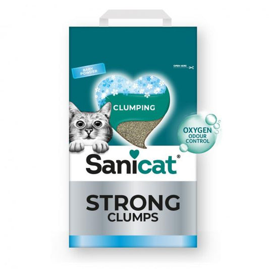 Sanicat Strong Clumps Baby Powder posip za mačke 10kg