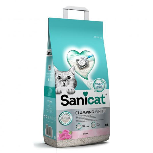 Sanicat White Rose grudvajući posip za mačke 8L