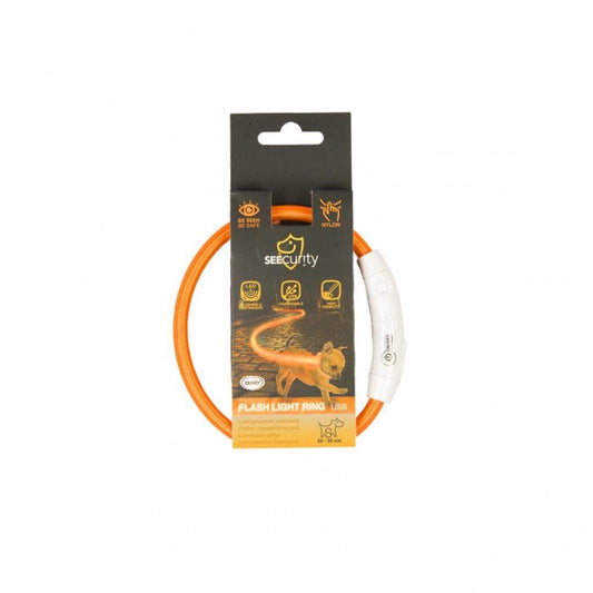 Duvo+ LED svetleća USB najlonska ogrlica narandžasta 35 cm