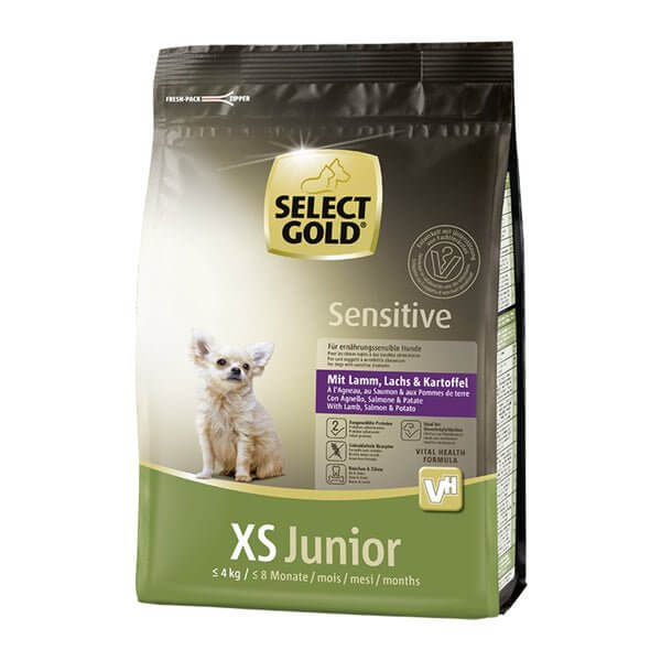 Select Gold Dog Sensitive XS Junior jagnjetina,losos&krompir 1 kg - petcorner