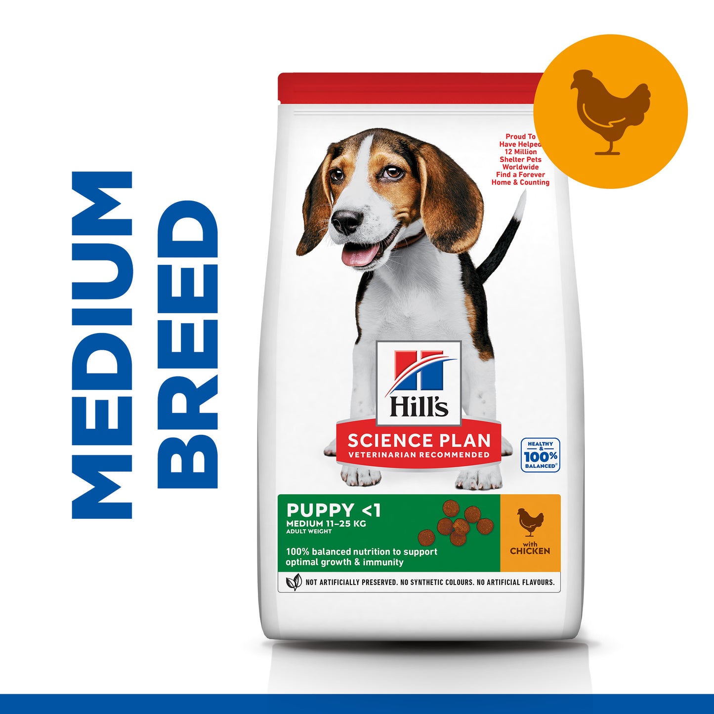 Hill's Medium Puppy Chicken – suva hrana za štence srednjih rasa
