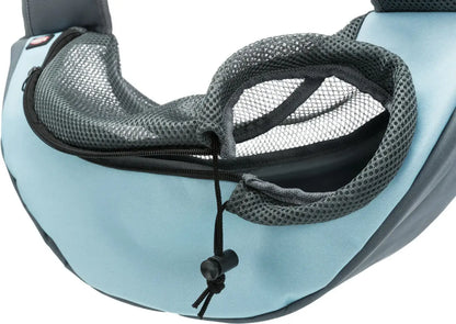 TRIXIE Front Carrier Sling – pet accessories – light blue mesh pocket design