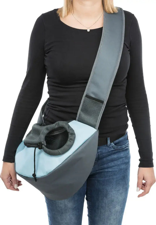 TRIXIE Front Carrier Sling – pet accessories – light blue design for small pets