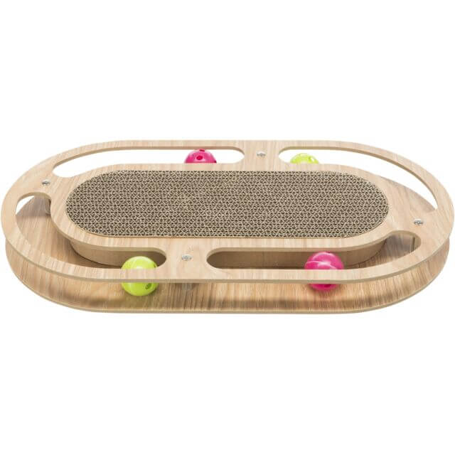 Grebalica kartonska sa igračkama 46x25cm - MDF, 4 loptice - petcorner