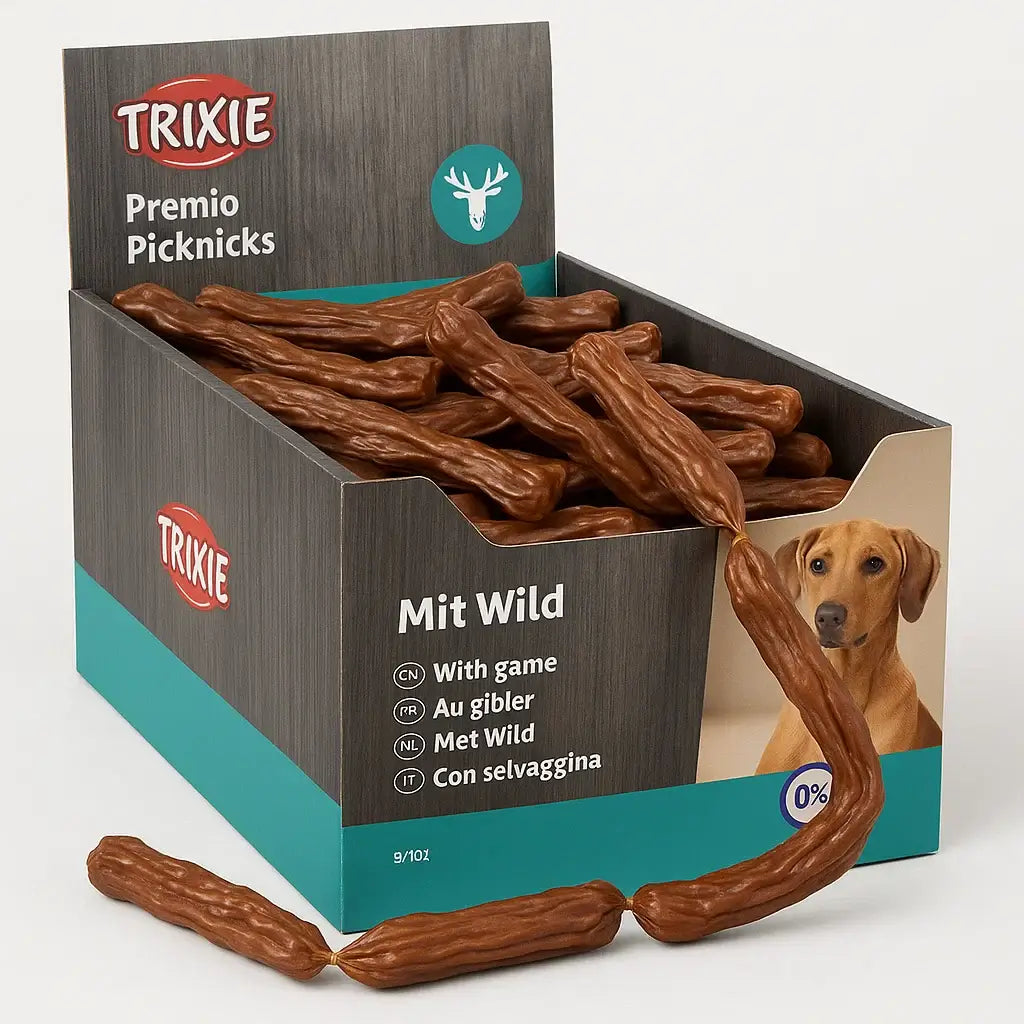 Trixie Beskrajne kobasice sa divljači 8cm – 200 kom, sušene poslastice za pse

