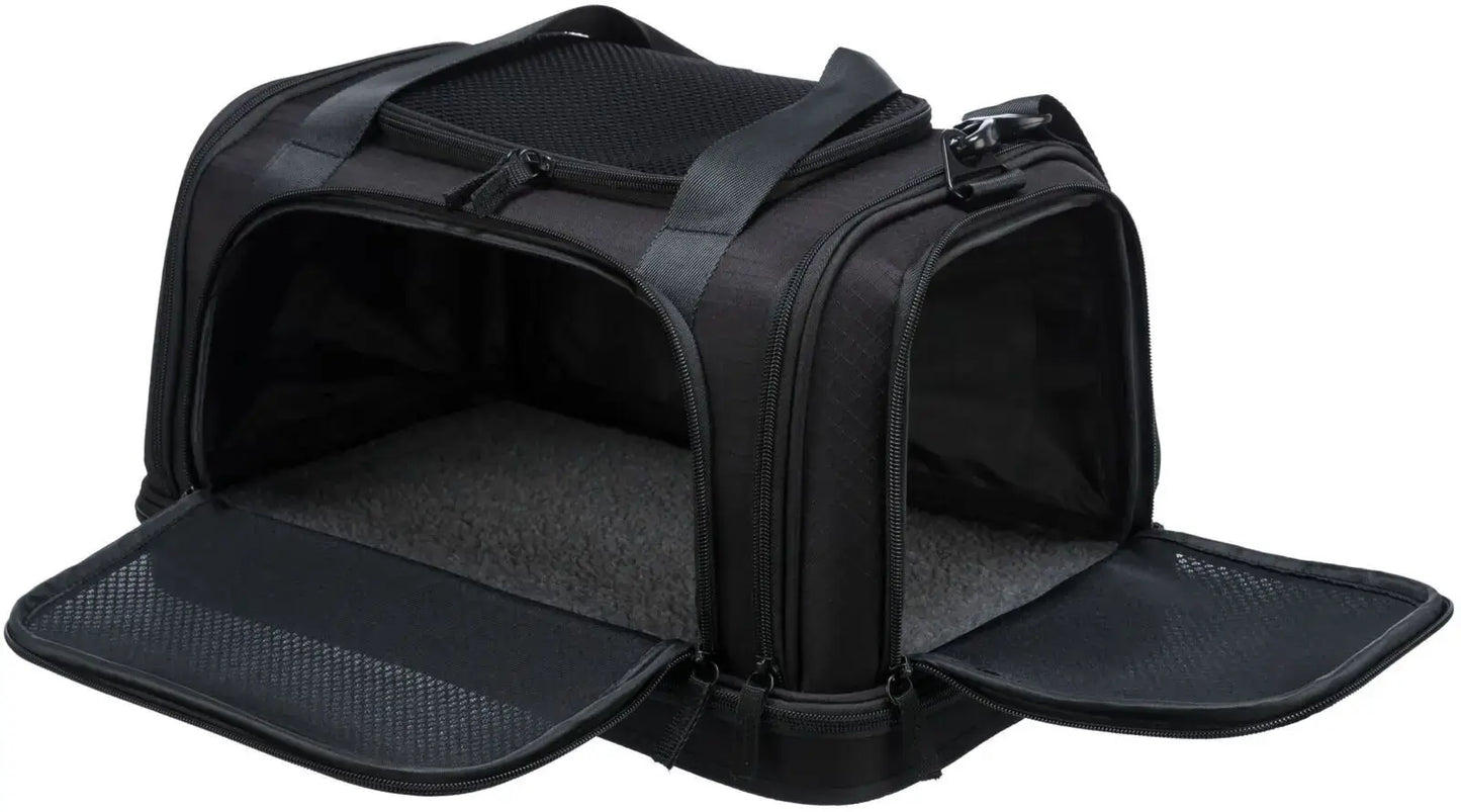 TRIXIE Torba za Putovanje Avionom – pet accessories – crna torba s mrežastim panelima