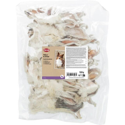 Trixie zečije uši sa krznom 500g – prirodna monoproteinska užina za pse

