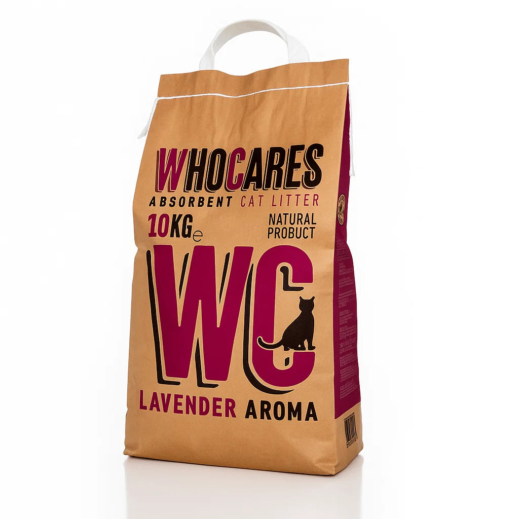 Who Cares posip za mačke Lavanda 10kg – grudvajući posip sa mirisom lavande